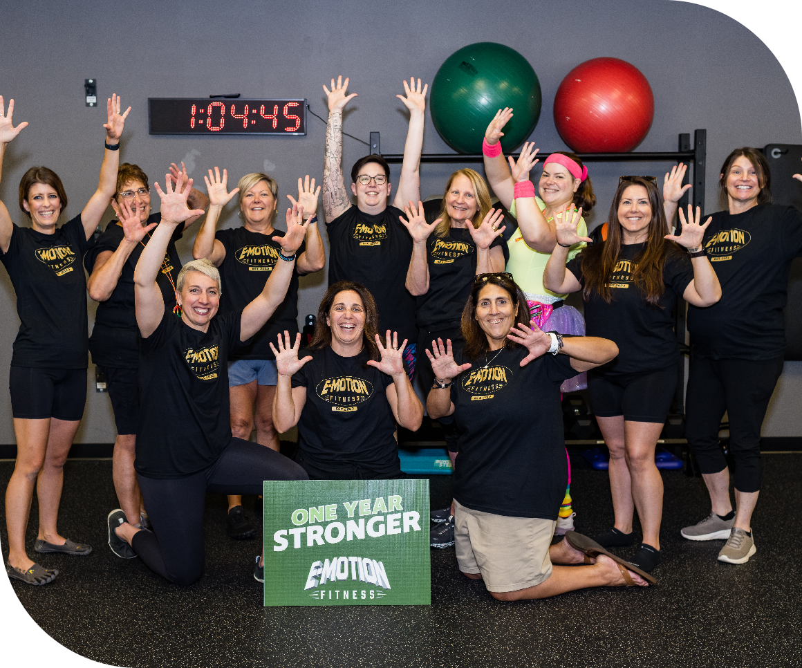 Gym members celebrating