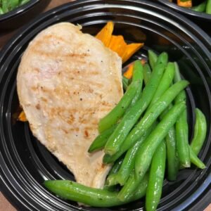 Italian Marinated Grilled Chicken with Roasted Sweet Potatoes and Green Beans