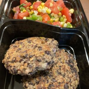 Quinoa and Black Bean Burgers with Roasted Corn Salsa